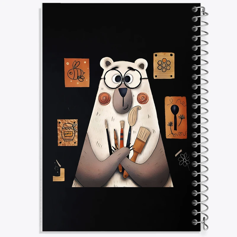 دفتر شطرنجی 50 برگ خندالو طرح خرس هنرمند کد N3860