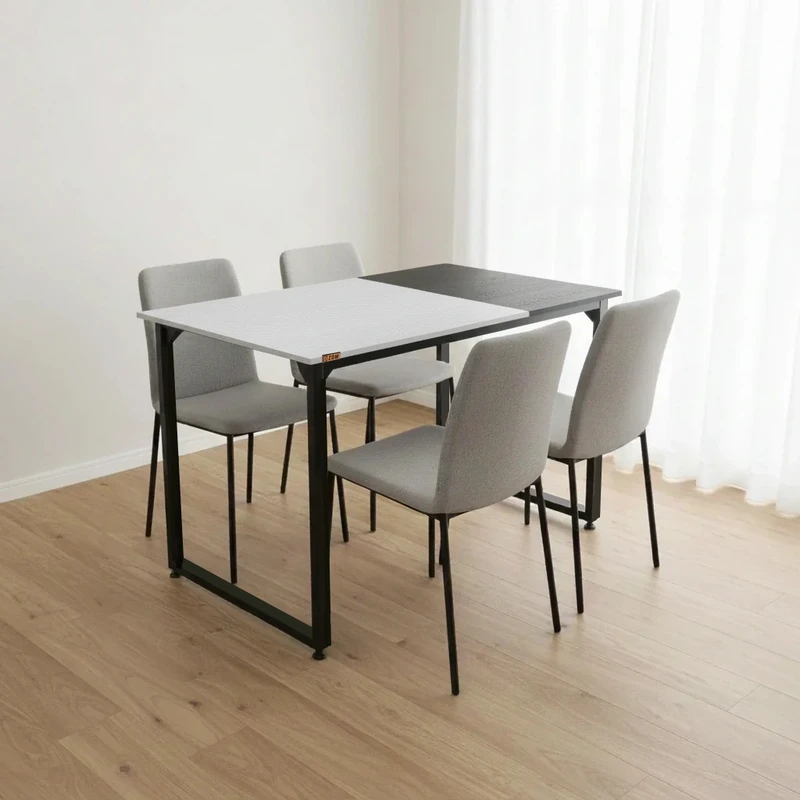 میز ناهارخوری چهار نفره دیزم مدل مونتاژی LNC_asm_120×90_Di_BAW