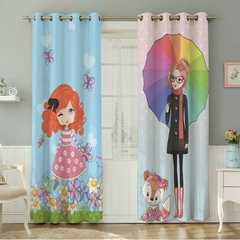 پرده نیروانا طرح کودک مدل مخمل کد 4970سایز 140×280 سانتی متر