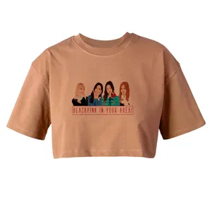 کراپ‌تاپ آستین کوتاه زنانه مدل بلک پینک کد K149 K