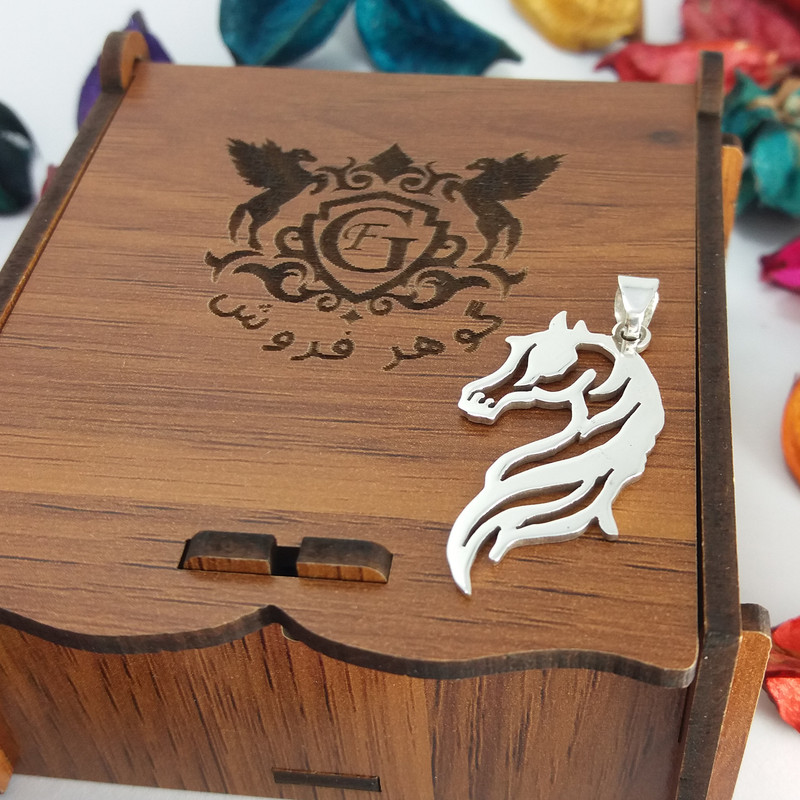 آویز گردنبند نقره زنانه مدل اسب