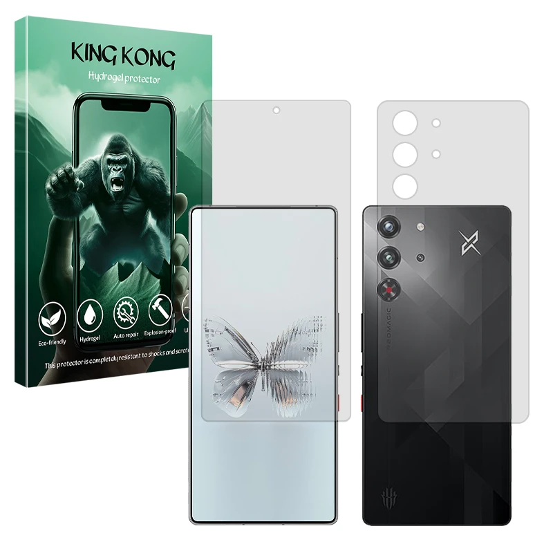 محافظ صفحه نمایش مات کینگ کونگ مدل Tough مناسب برای گوشی موبایل زد تی ای nubia RedMagic 10 Pro به همراه محافظ پشت گوشی