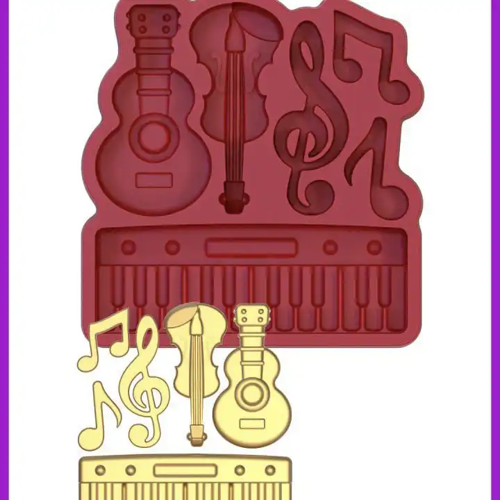 قالب شکلات مدل مالد فوندانت طرح مولد ابزار موسیقی کد M98
