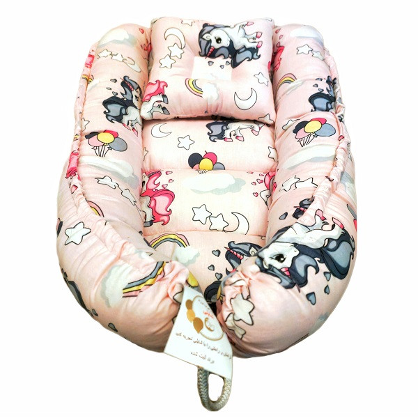 تشک خواب نوزاد شایلی مدل اسب تک شاخ به همراه بالش بسته 2 عددی