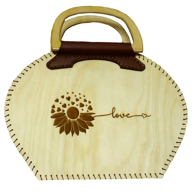 کیف مجلسی زنانه مدل چوبی طرح love کد 256