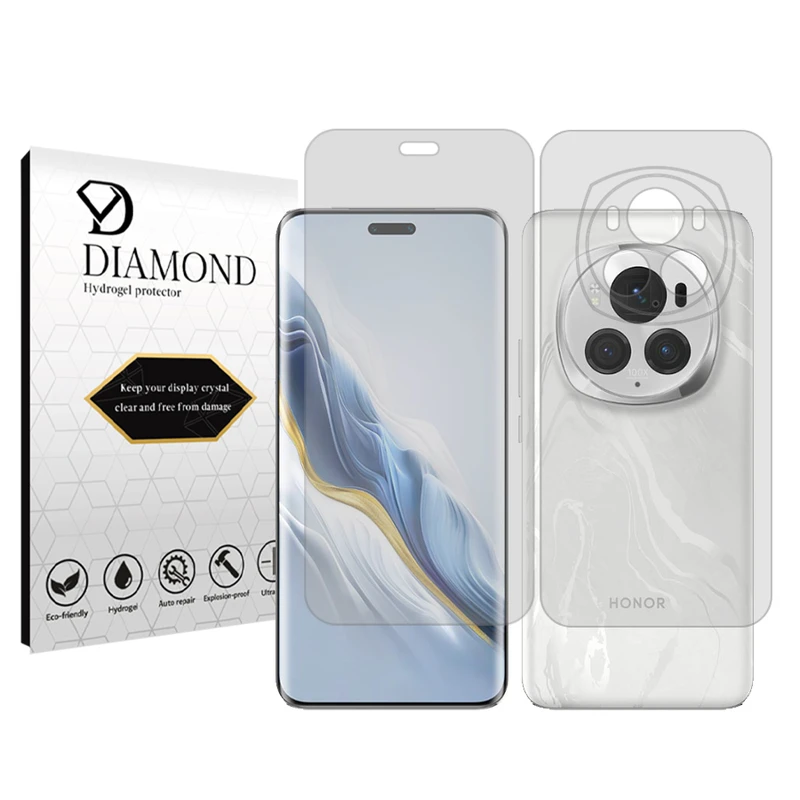 محافظ صفحه نمایش شفاف دیاموند مدل Tough مناسب برای گوشی موبایل آنر Magic6 Pro به همراه محافظ پشت گوشی