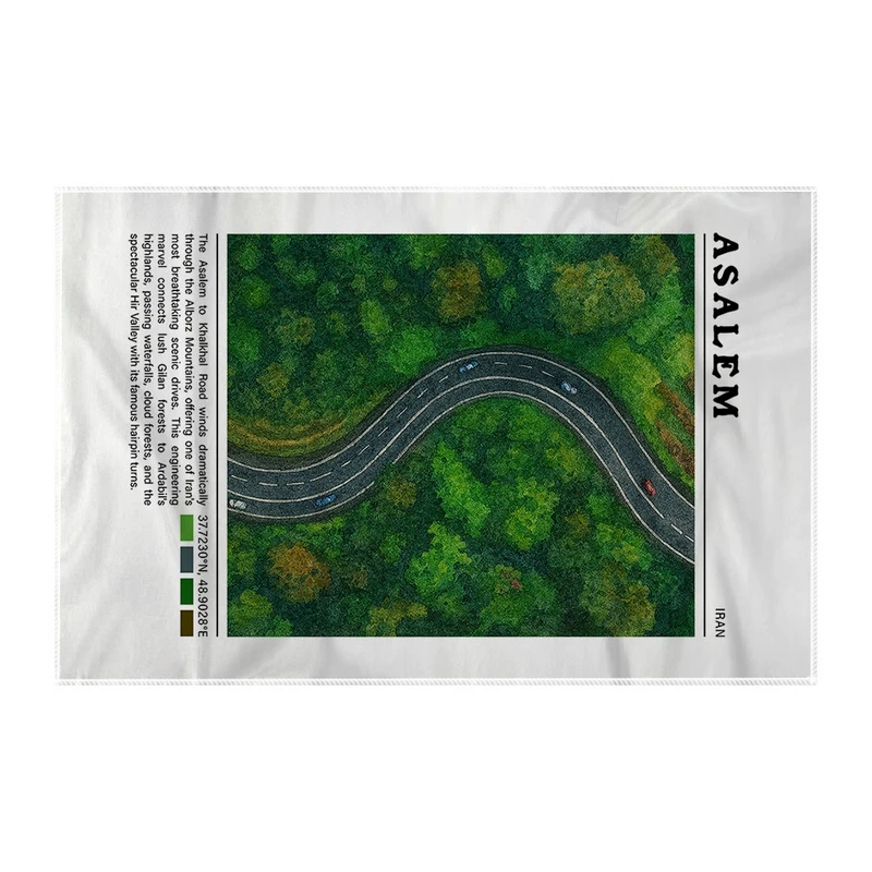 کاغذ کادو ترمه طراحان ایده مدل جاده اسالم خلخال کد map0840 سایز 57x37 سانتی متر