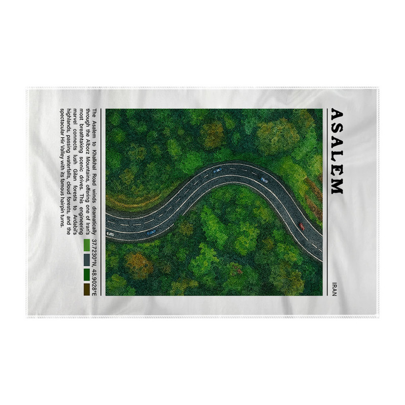 کاغذ کادو ترمه طراحان ایده مدل جاده اسالم خلخال کد map0840 سایز 57x37 سانتی متر