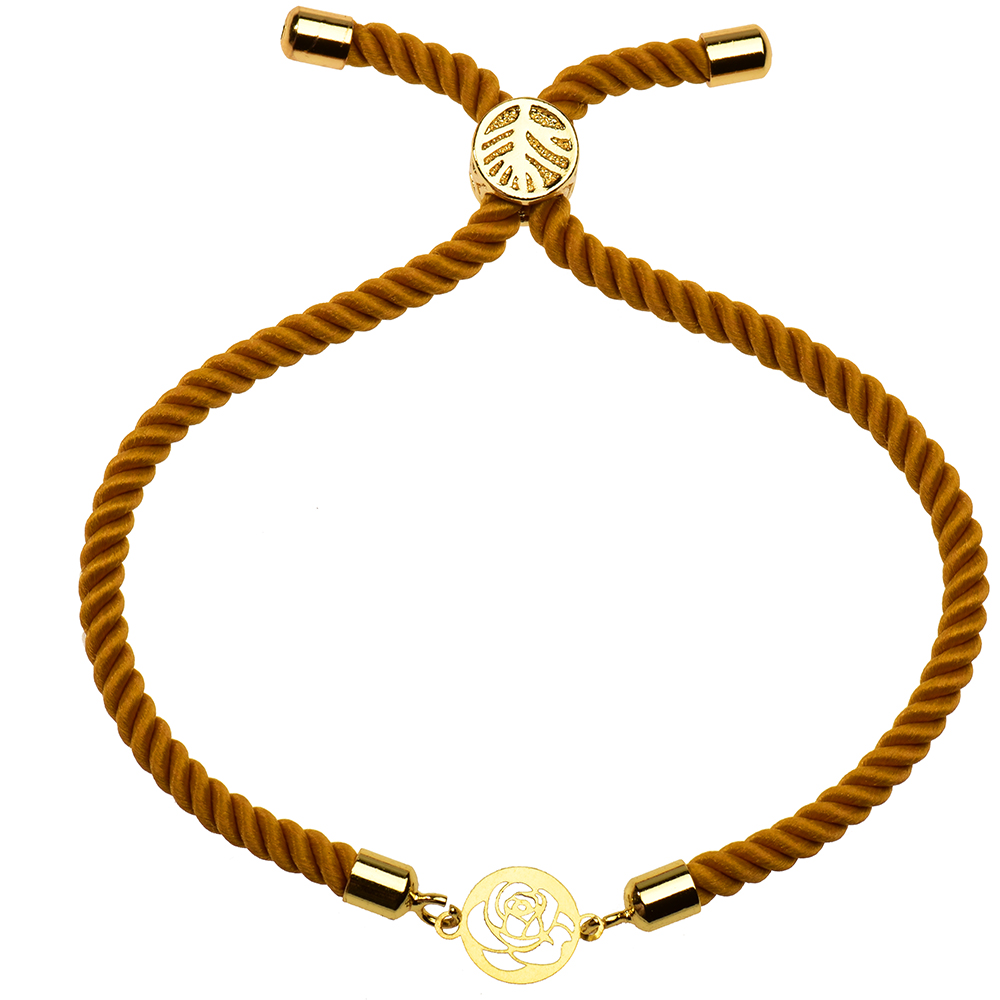 دستبند طلا 18 عیار دخترانه کرابو طرح گل رز مدل Krd1102