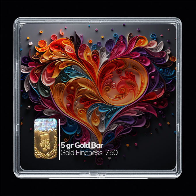 شمش طلا 18 عیار مدوپد مدل قلب کد SG10827