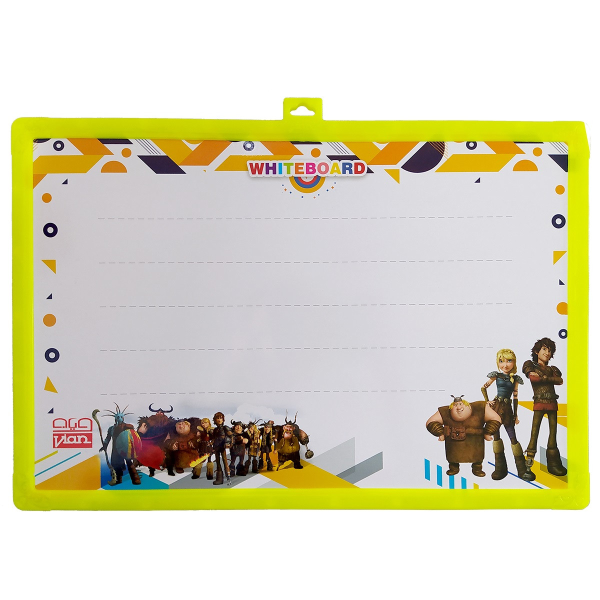 تخته وایت بورد ویان مدل EB75-Dragon-Trainers سایز 45 × 30 سانتی‌متر به همراه پاکن، ماژیک و گچ