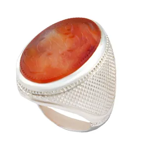 انگشتر نقره مردانه بازرگانی میلادی مدل رکاب دست ساز استاد سبحان قاسمی کد AM_2777