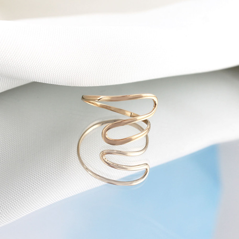 انگشتر طلا 18 عیار زنانه الی گالری مدل  خم ظریف