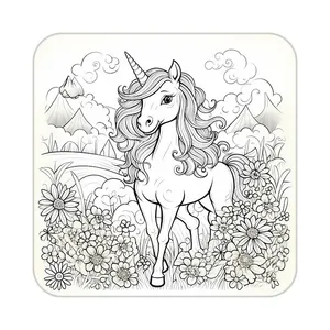 زیر لیوانی کاکتی طرح اسب تک شاخ و یونیکورن مدل mp29488