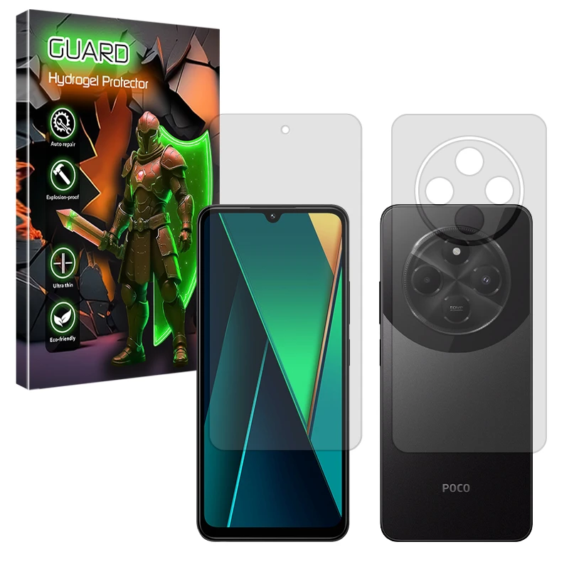 محافظ صفحه نمایش مات گارد مدل Tough مناسب برای گوشی موبایل شیائومی Poco C75 به همراه محافظ پشت گوشی