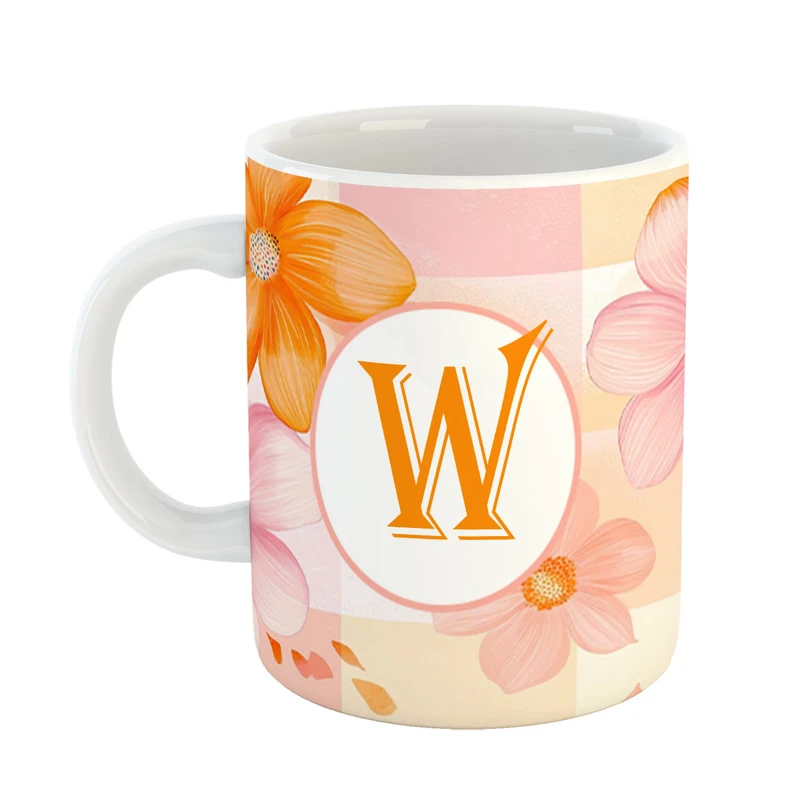 ماگ پادآفرین مدل فانتزی طرح حرف W کد 36