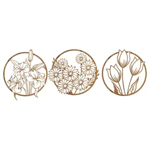 دیوارکوب مدل گل کد 70062 مجموعه سه عددی