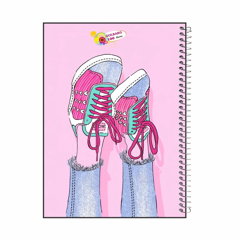دفتر مشق 100 برگ گلبرگ مدل کفش کد 1647