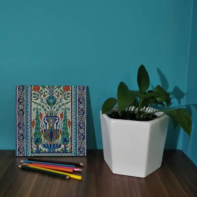 کاشی کارنیلا طرح دو درخت سرو کد wk183