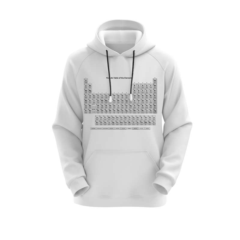 هودی زنانه مدل جدول مندلیف کد J239 رنگ سفید