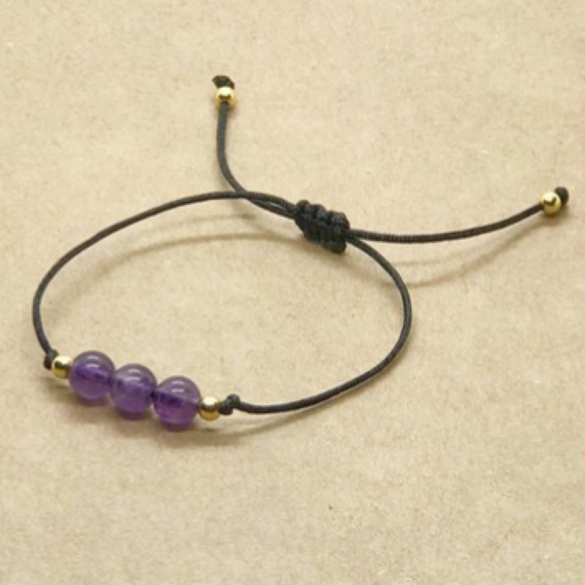 دستبند دست‌ساز زنانه مدل آمیتیست کد 3667