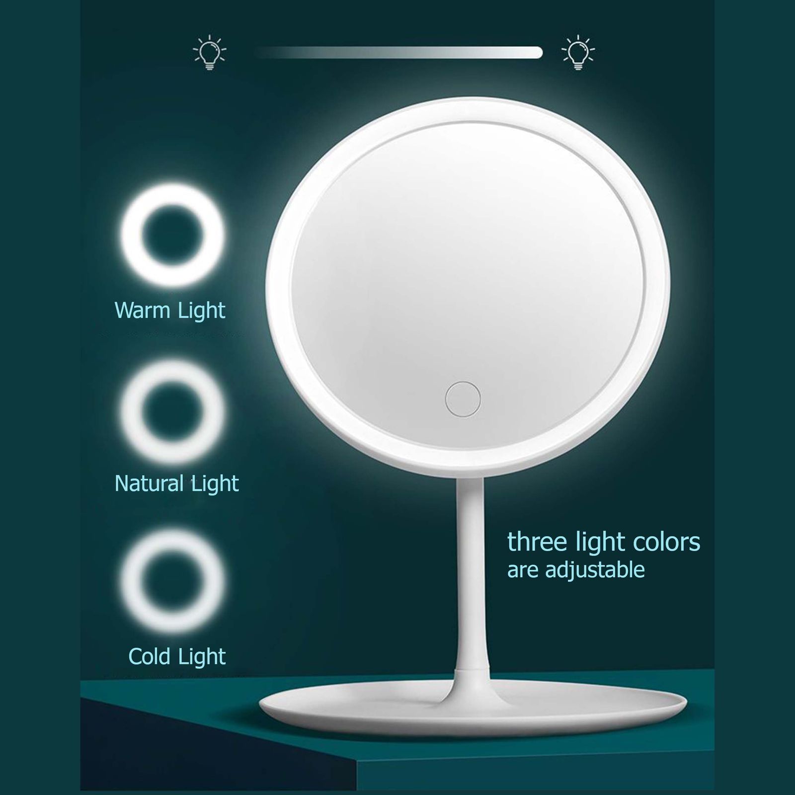 آینه و رینگ لایت آرایشی مدل LED -  - 2