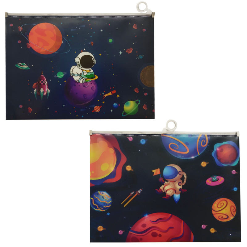 پوشه مدل زیپ دار طرح کهکشان و فضانورد کد KF1