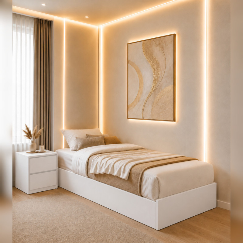 تخت‌خواب ملامینه یک نفره مدل B70 سایز 90 * 200 سانتی‌متر