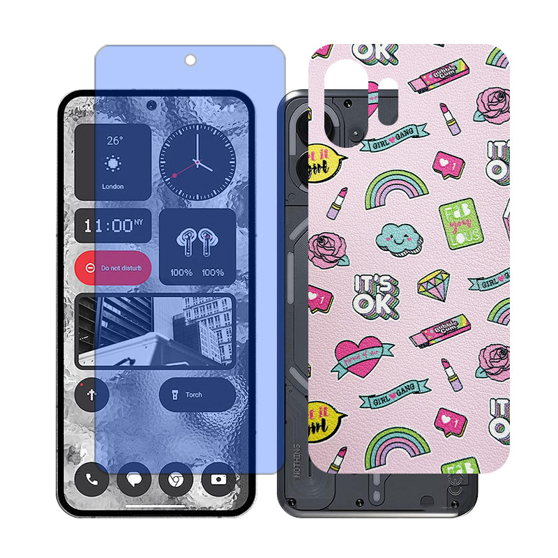 محافظ صفحه نمایش بلو کات گلس مدل Together مناسب برای گوشی موبایل ناتینگ 2 Phone به همراه برچسب پوششی پشت گوشی
