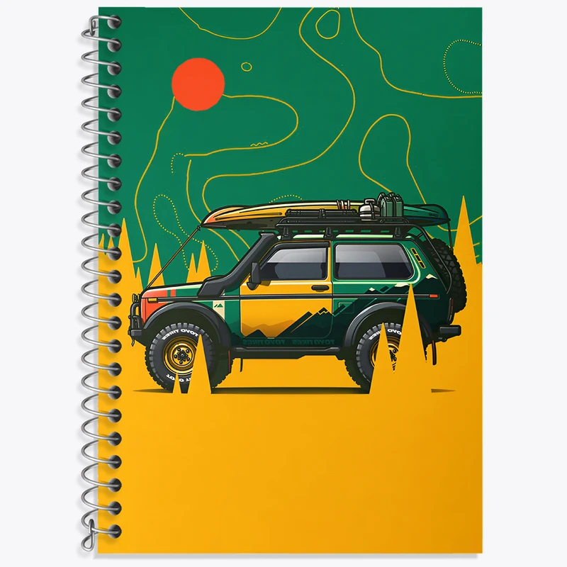 دفتر نت موسیقی 50 برگ خندالو طرح کمپر و طبیعت کد N2079