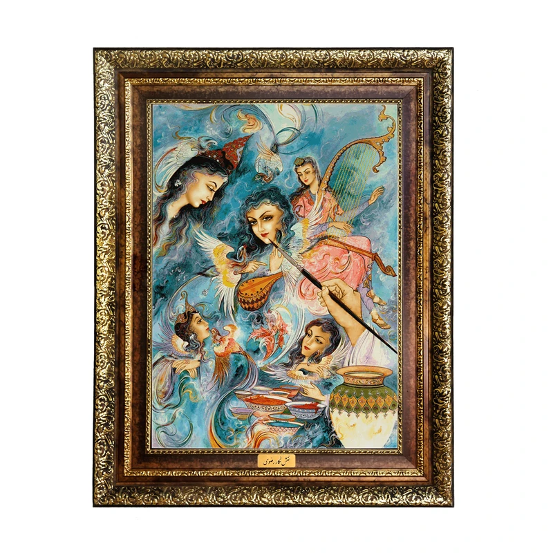 تابلو فرش ماشینی نقش نگار رضوی طرح مینیاتور کد 1495H