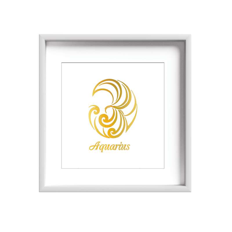 تابلو طلاکوب زرکات طرح ماه تولد بهمن مدل Aquarius