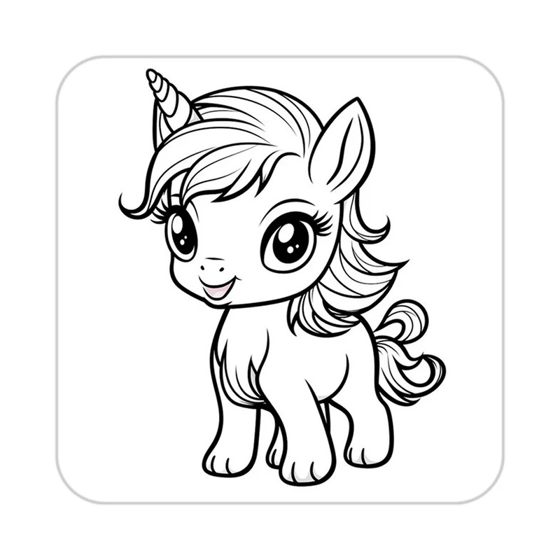 زیر لیوانی کاکتی طرح اسب تک شاخ و یونیکورن مدل mp31523