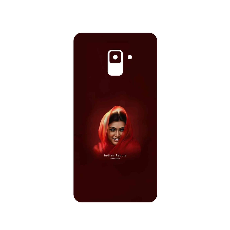 برچسب پوششی ماهوت مدل Portrait of an Indian Woman مناسب برای گوشی موبایل سامسونگ Galaxy A8 Plus 2018