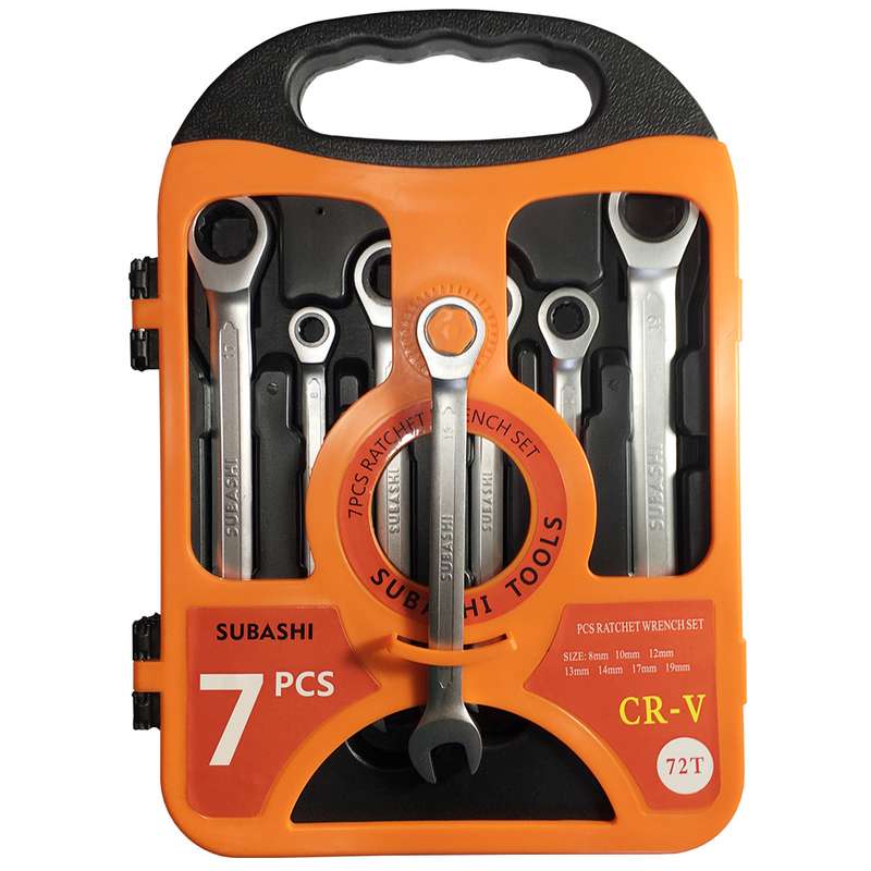 مجموعه 7 عددی آچار یک سر تخت یک سر جغجغه ای سوباشی مدل CR-V