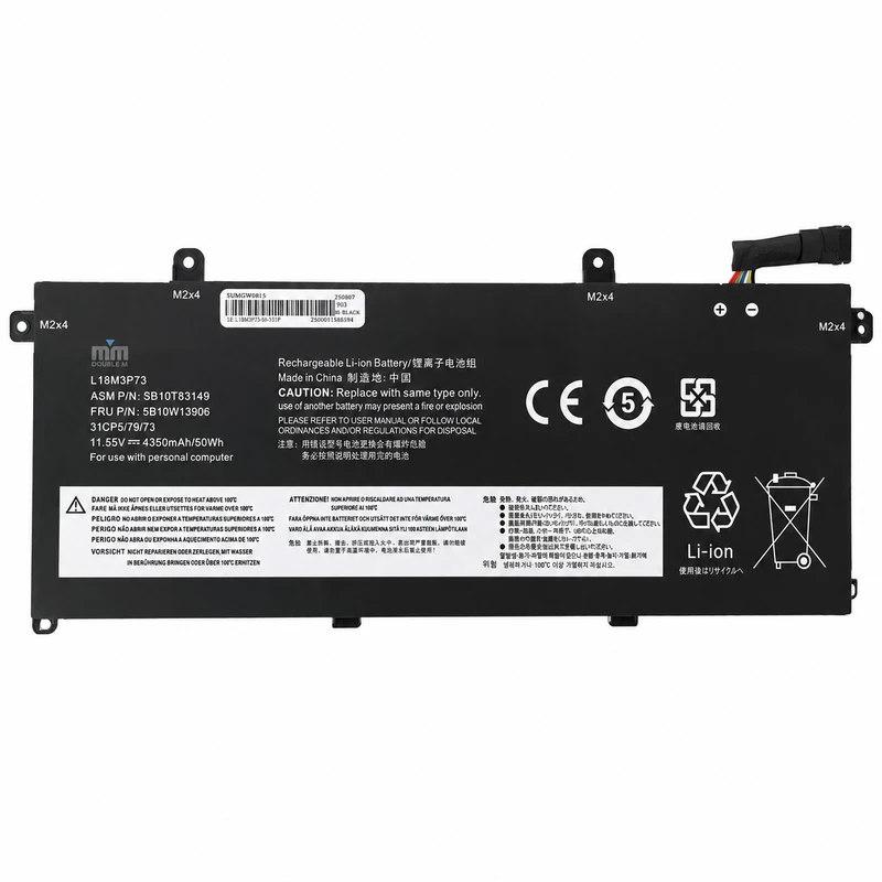 باتری لپ‌تاپ 6 سلولی دابل مدل L18M3P73 مناسب برای لپ تاپ ThinkPad T490 T495 T590		