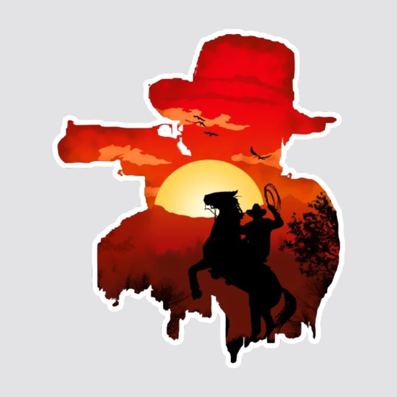 استیکر لپ تاپ پیکسل میکسل مدل بازی Red dead