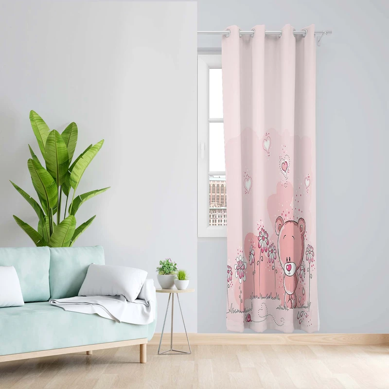 پرده طرح کودک مدل مخمل پانچی کد 5021 z سایز 140x200 سانتی متر