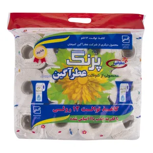 دستمال توالت پرنگ مدل 001 بسته 12 عددی 