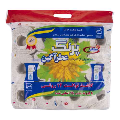 دستمال توالت پرنگ مدل 001 بسته 12 عددی 