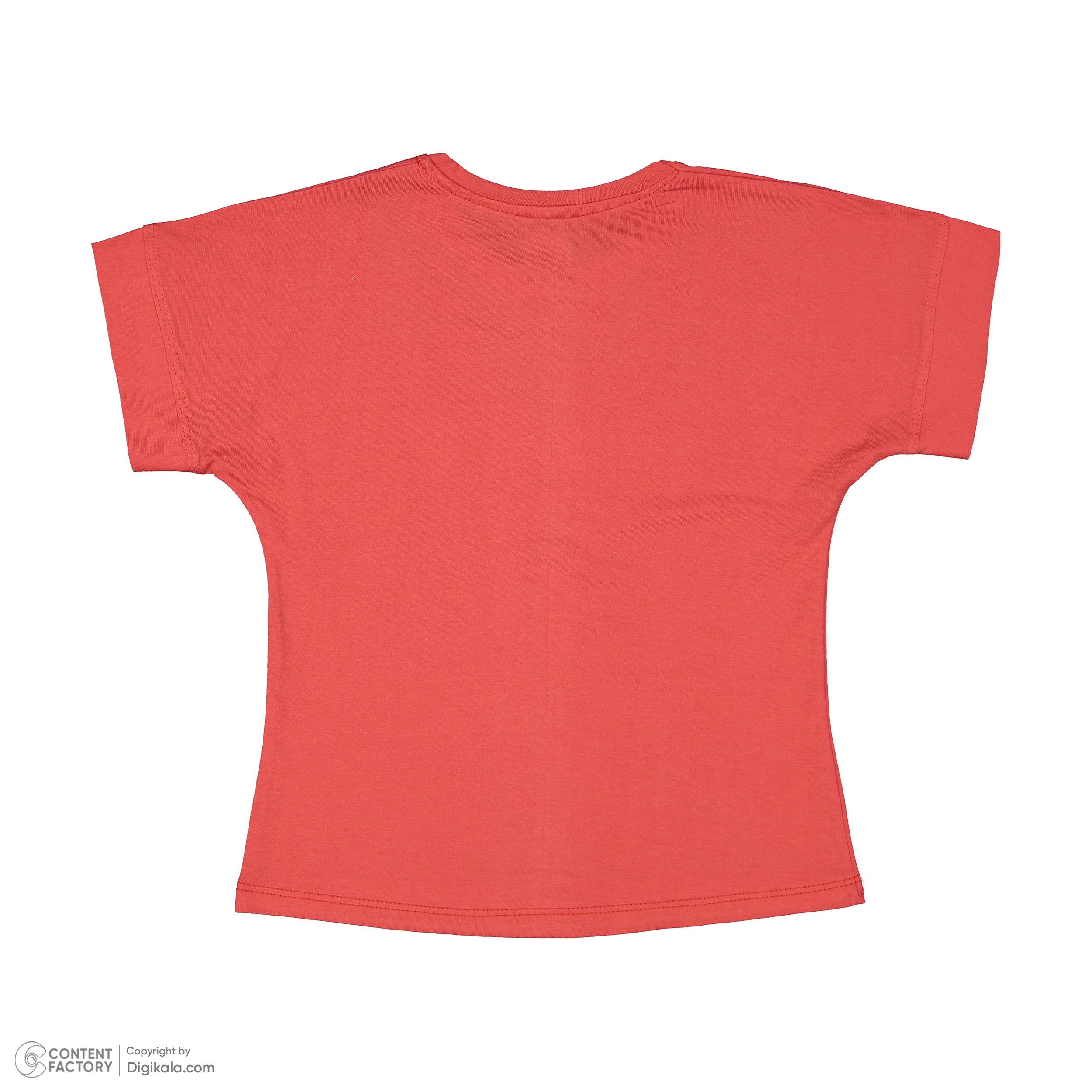 ست تی شرت آستین کوتاه و شلوارک دخترانه مادر مدل گاردن کد 92-25 رنگ گلبهی -  - 5