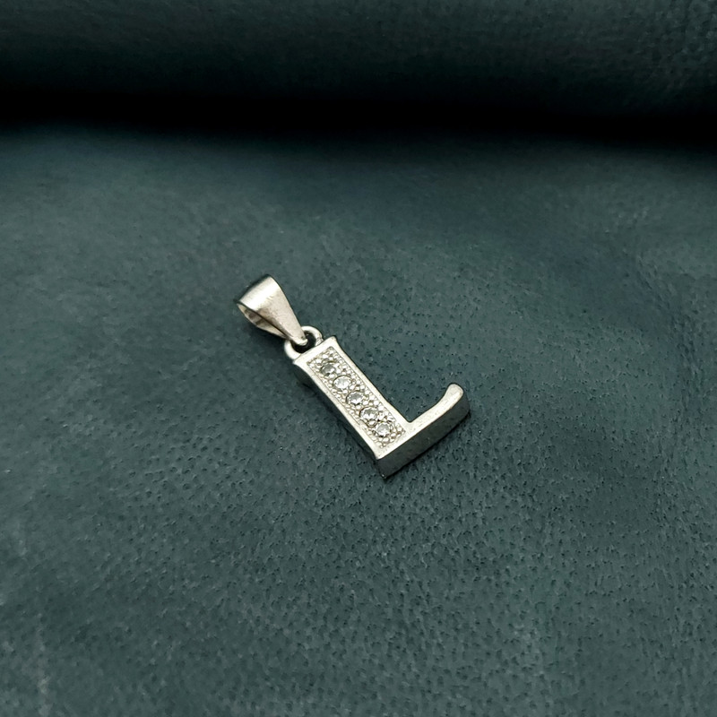 آویز گردنبند نقره زنانه مدل حروف انگلیسی L