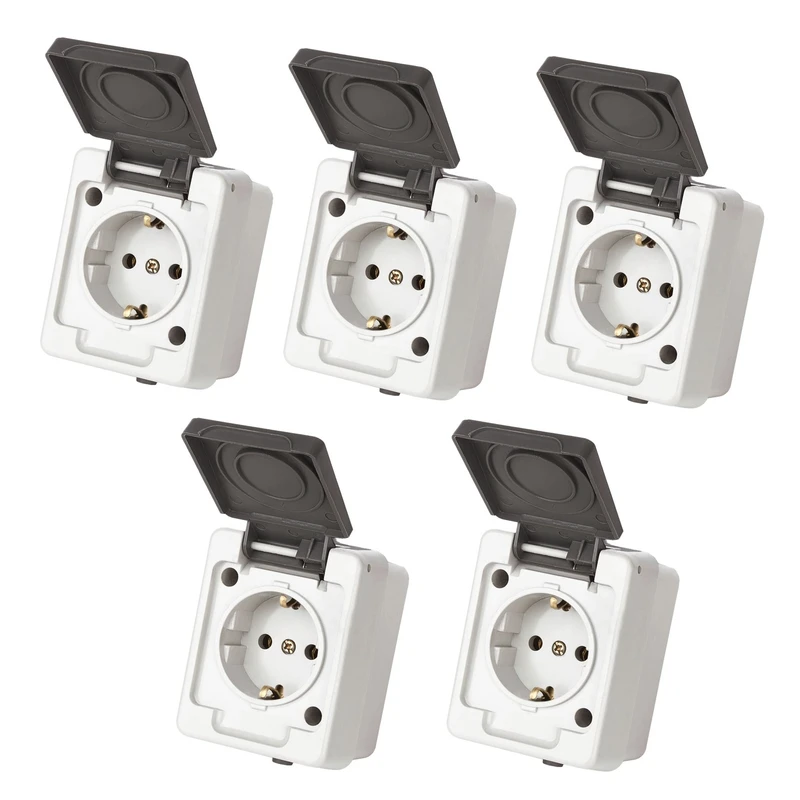 پریز برق ارت دار پارت الکتریک مدل بارانی بسته 5 عددی