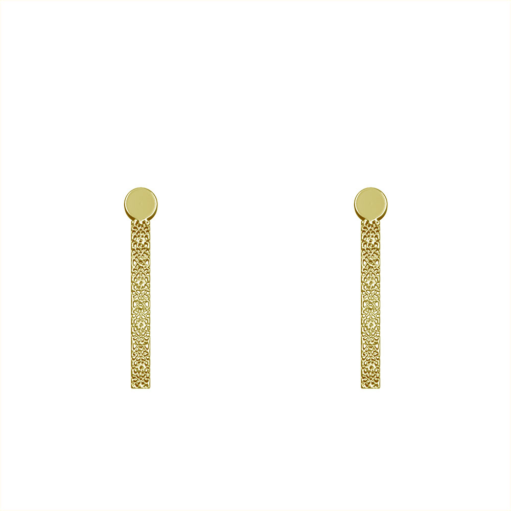 گوشواره طلا 18 عیار زنانه مدوپد مدل هندسی کد GA1-13915