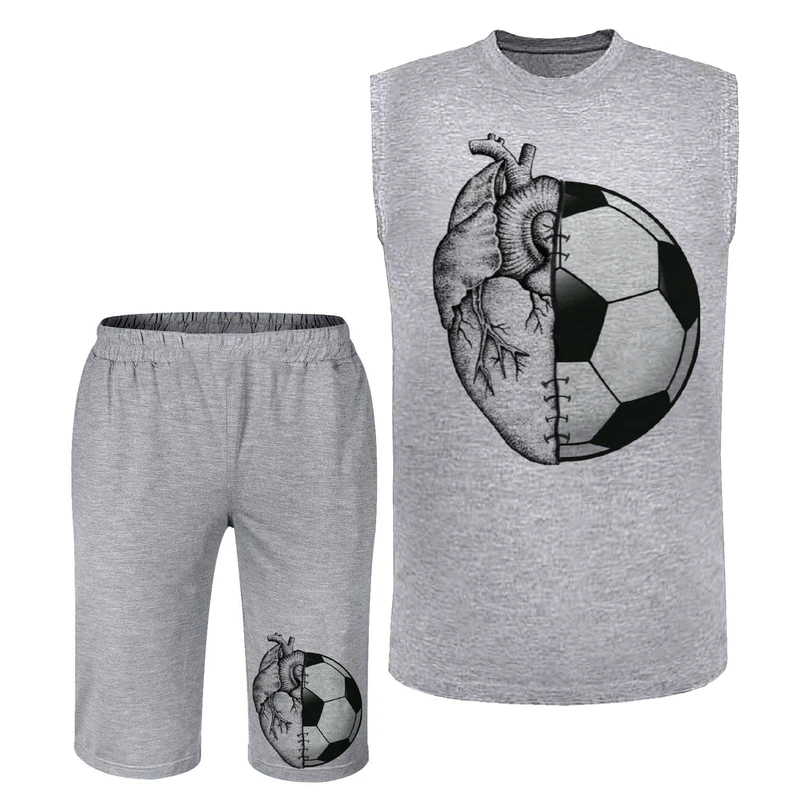 ست تاپ و شلوارک مردانه مدل توپ و قلب A503