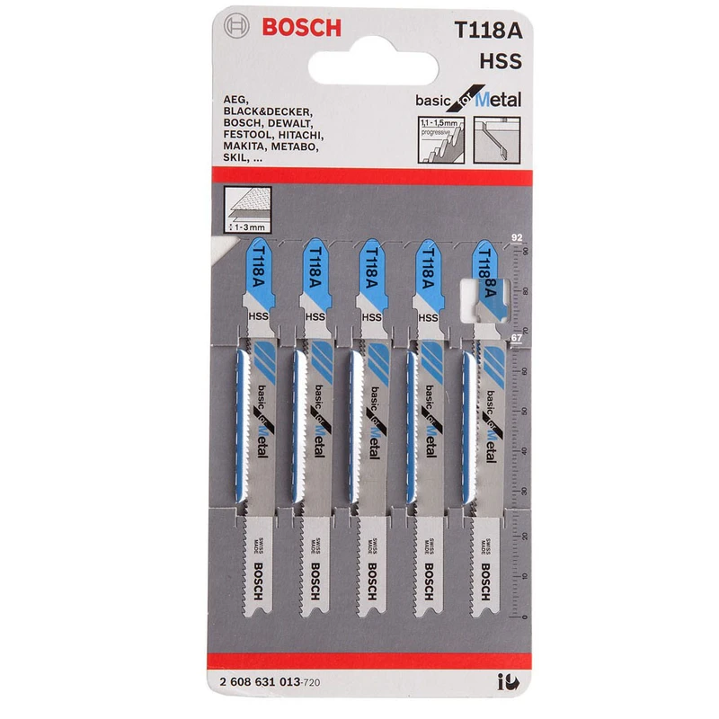 مجموعه  5 عددی تیغه عمودبر بوش مدل T118A کد 2608631013