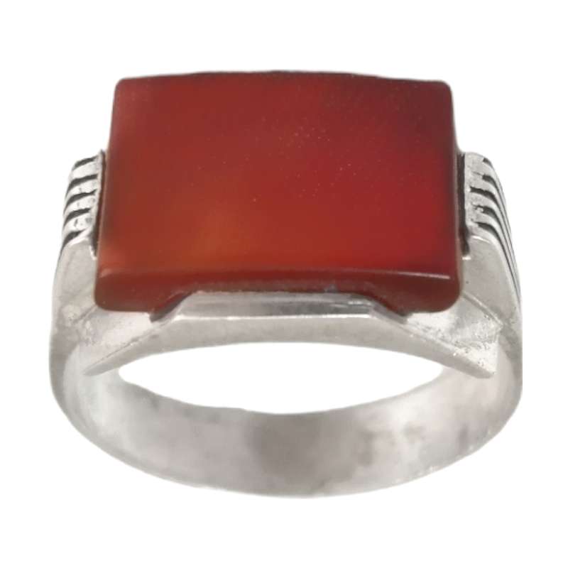 انگشتر نقره مردانه مدل عقیق کد KAM-027