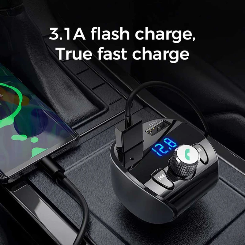 عکس شماره 7 : شارژر فندکی و پخش کننده اف ام خودرو جوی روم مدل jr-cl02 18w qc3.0