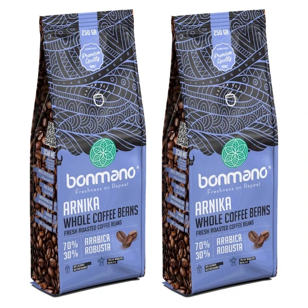 دانه قهوه اسپرسو آرنیکا بن مانو - 250 گرم بسته 2 عددی