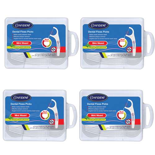 نخ دندان کانفیدنت مدل BoxFlossPick4 مجموعه 4 عددی